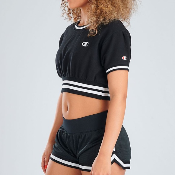 champion crop top black